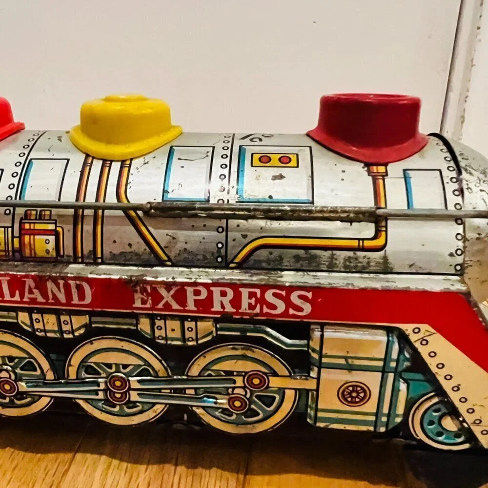 Masudaya Tin locomotive OVERLAND EXPRESS vintage rare toy Made in Japan - Picture 12 of 15
